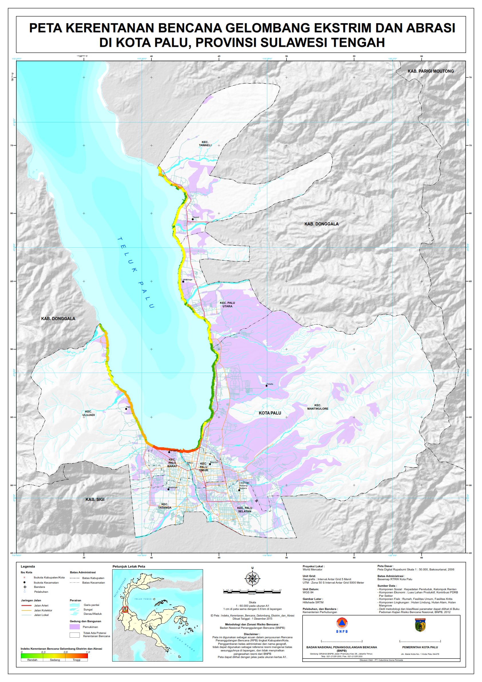 PETA KERENTANAN BENCANA GELOMBANG EKSTRIM DAN ABRASI KOTA PALU