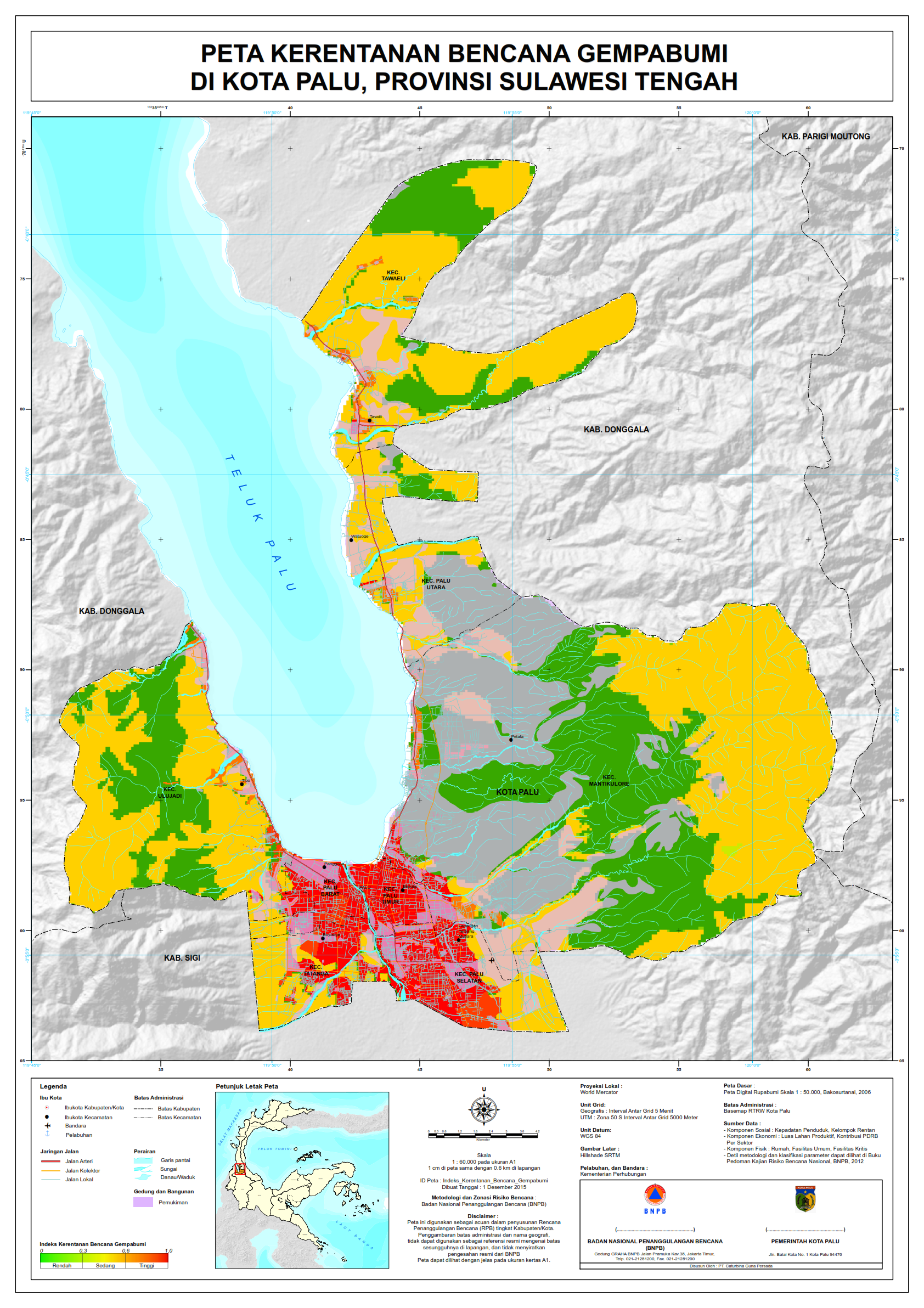 PETA KERENTANAN BENCANA GEMPABUMI KOTA PALU