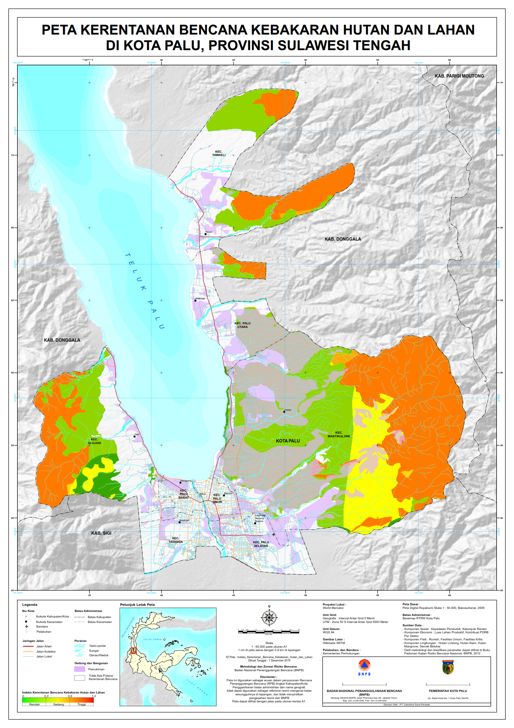 PETA KERENTANAN BENCANA KEBAKARAN HUTAN DAN LAHAN KOTA PALU